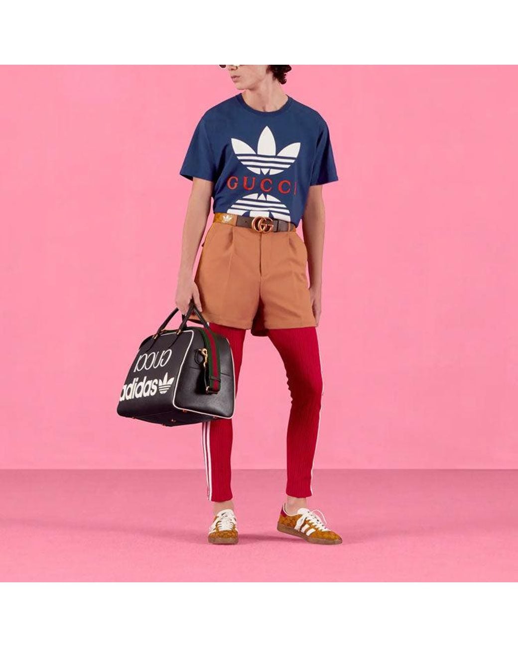 Gucci Blue X Adidas Cotton Jersey T-Shirt 'Cobalt' for men