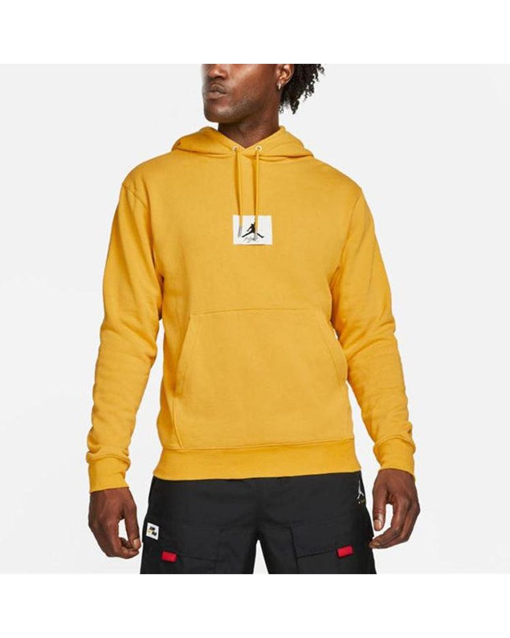 Nike Yellow Statement Logo Printing Casual Sports Hoodie for men