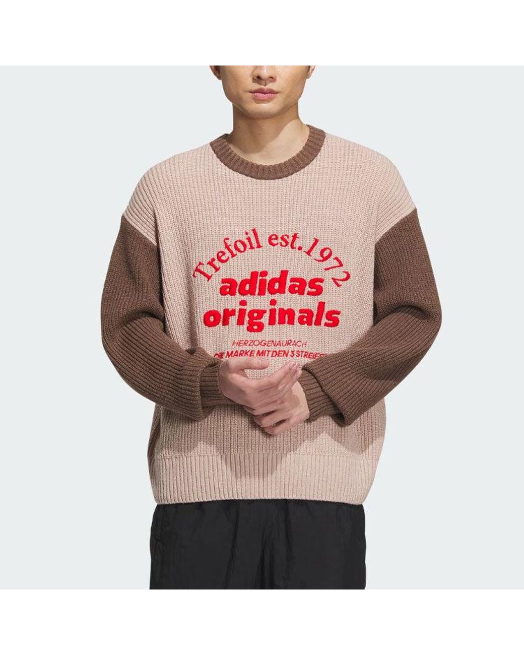 Adidas Pink Originals Classic Sport Sweater Asia Sizing for men