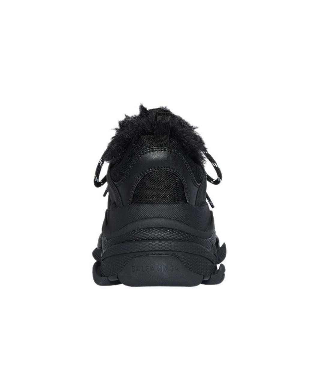 Balenciaga Black Triple S Sneaker 'Faux Fur' for men