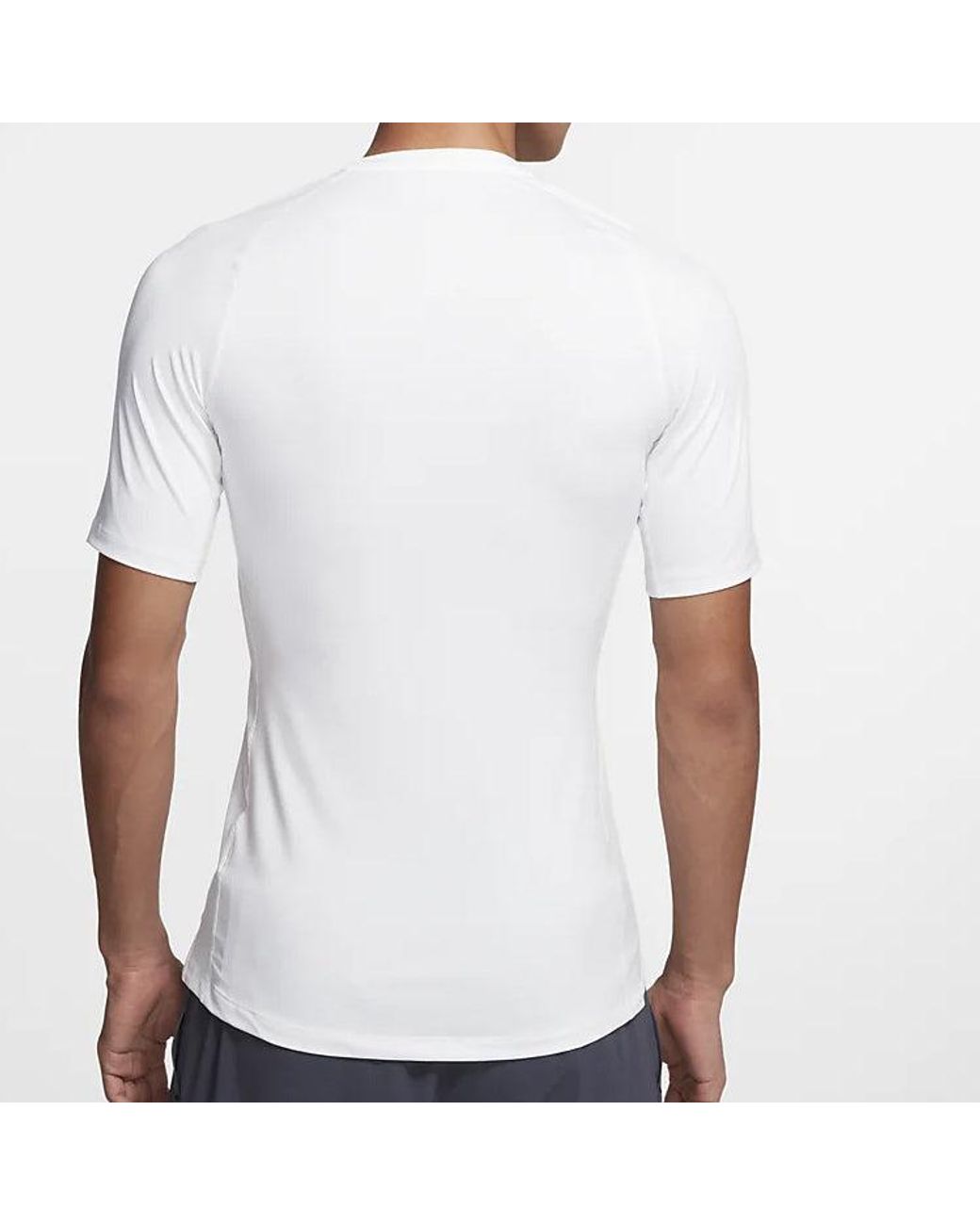 Nike White Pro Training Tight Tops Short Sleeve for men