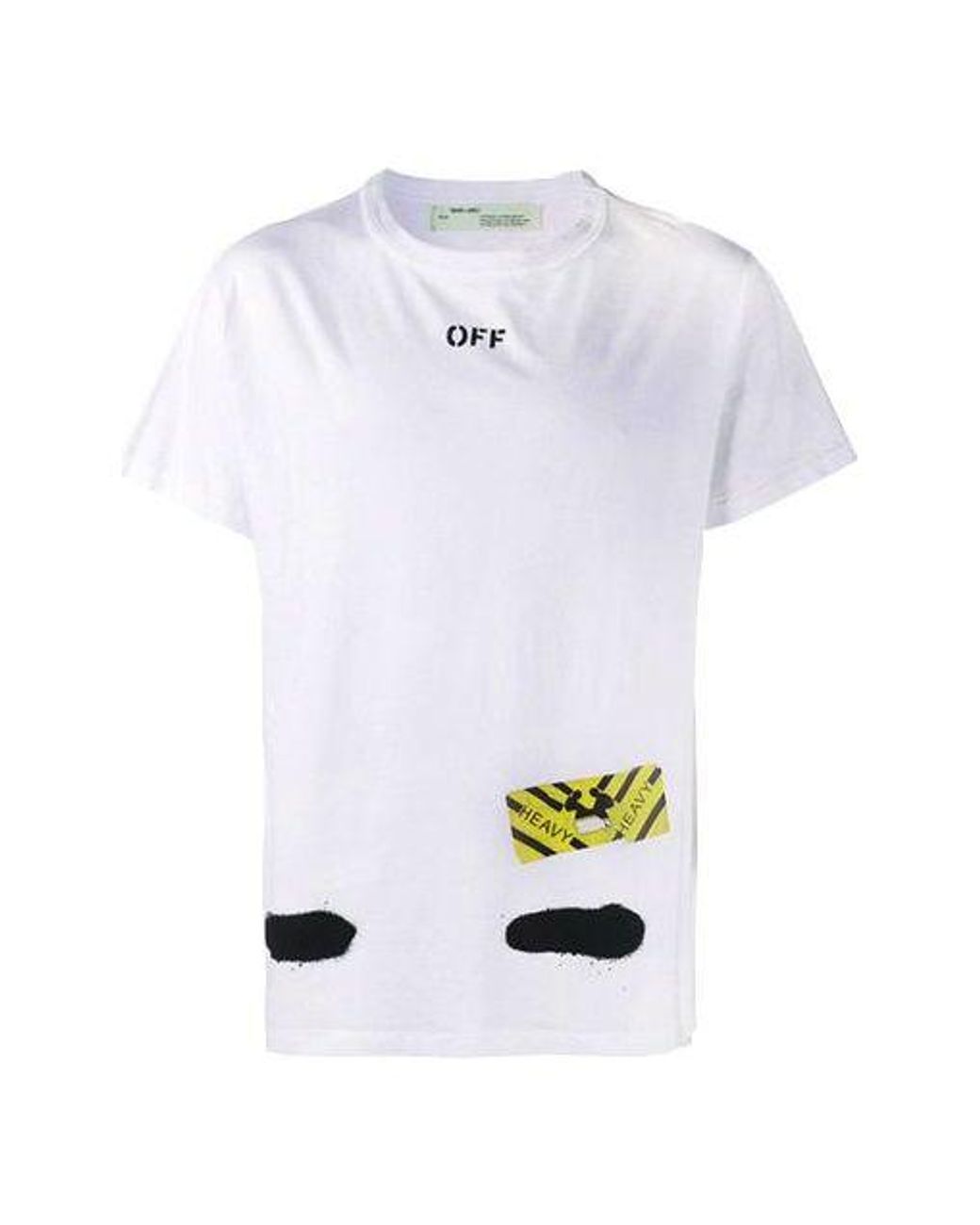 Off-White c/o Virgil Abloh White C/O Virgil Abloh Tiger Stripes Splash Ink Printing Short Sleeve T-Shirt for men