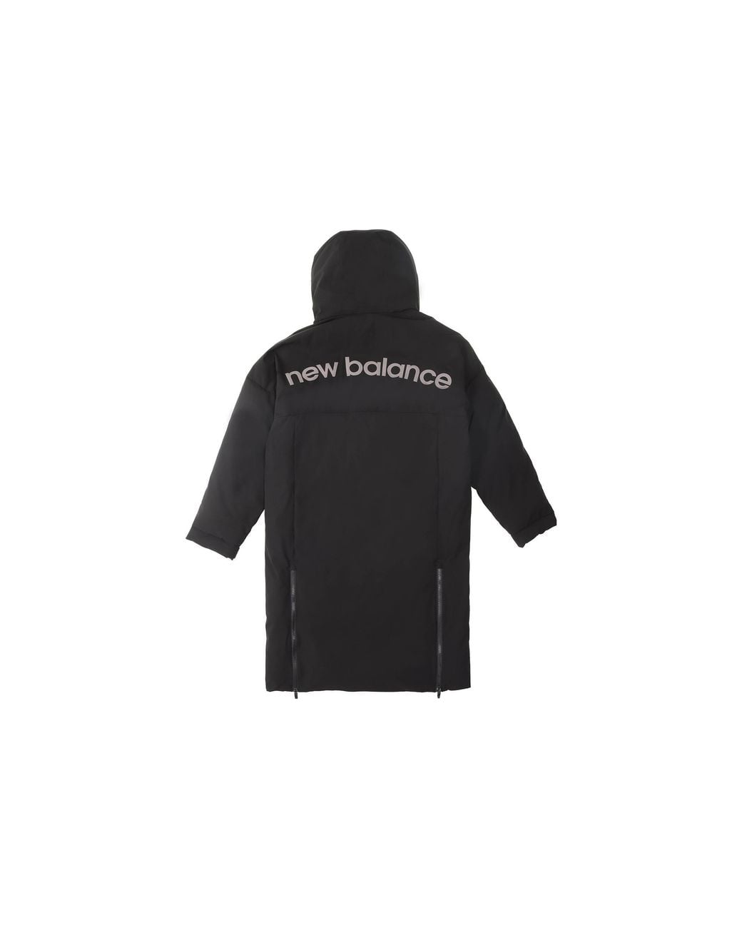 New Balance Black Street Style Long Down Jacket for men