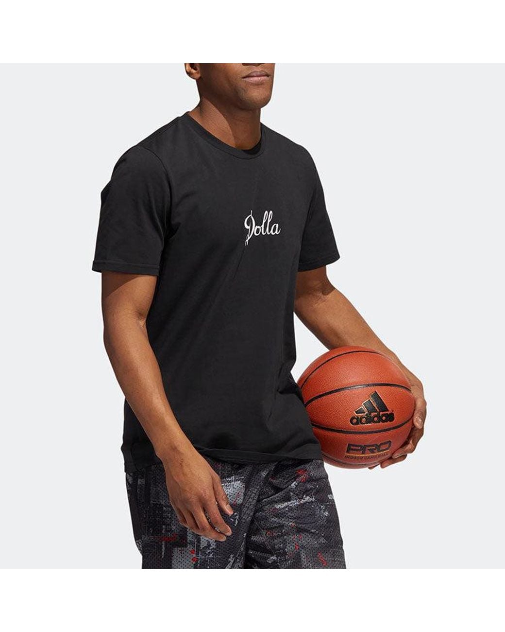 Adidas Black Alphabet Printing Sports Round Neck Short Sleeve T-Shirt for men