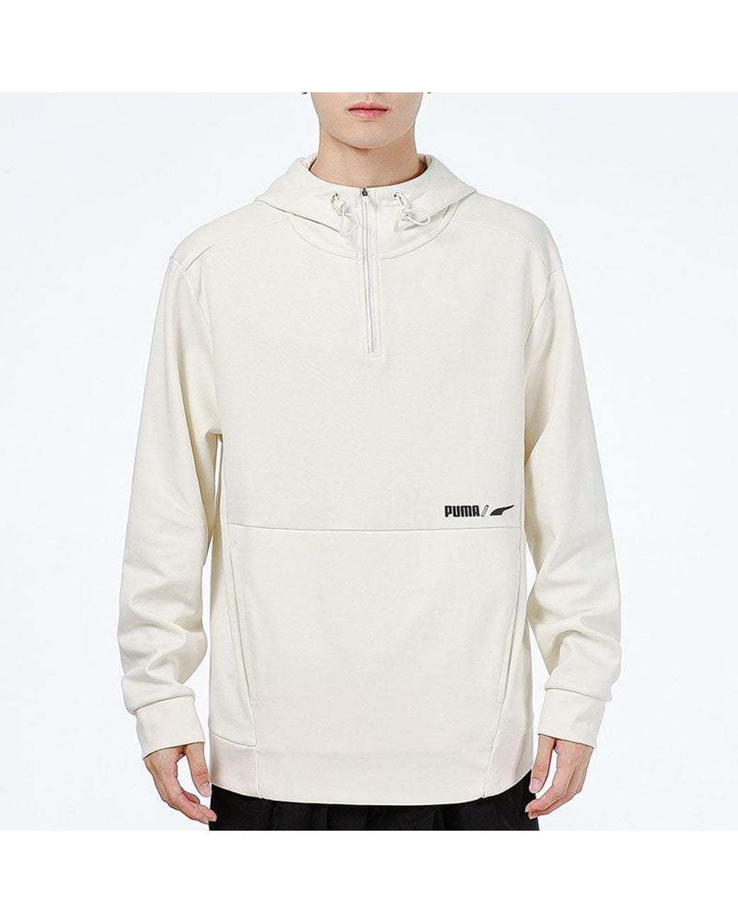 PUMA White Half Zip Jacket for men