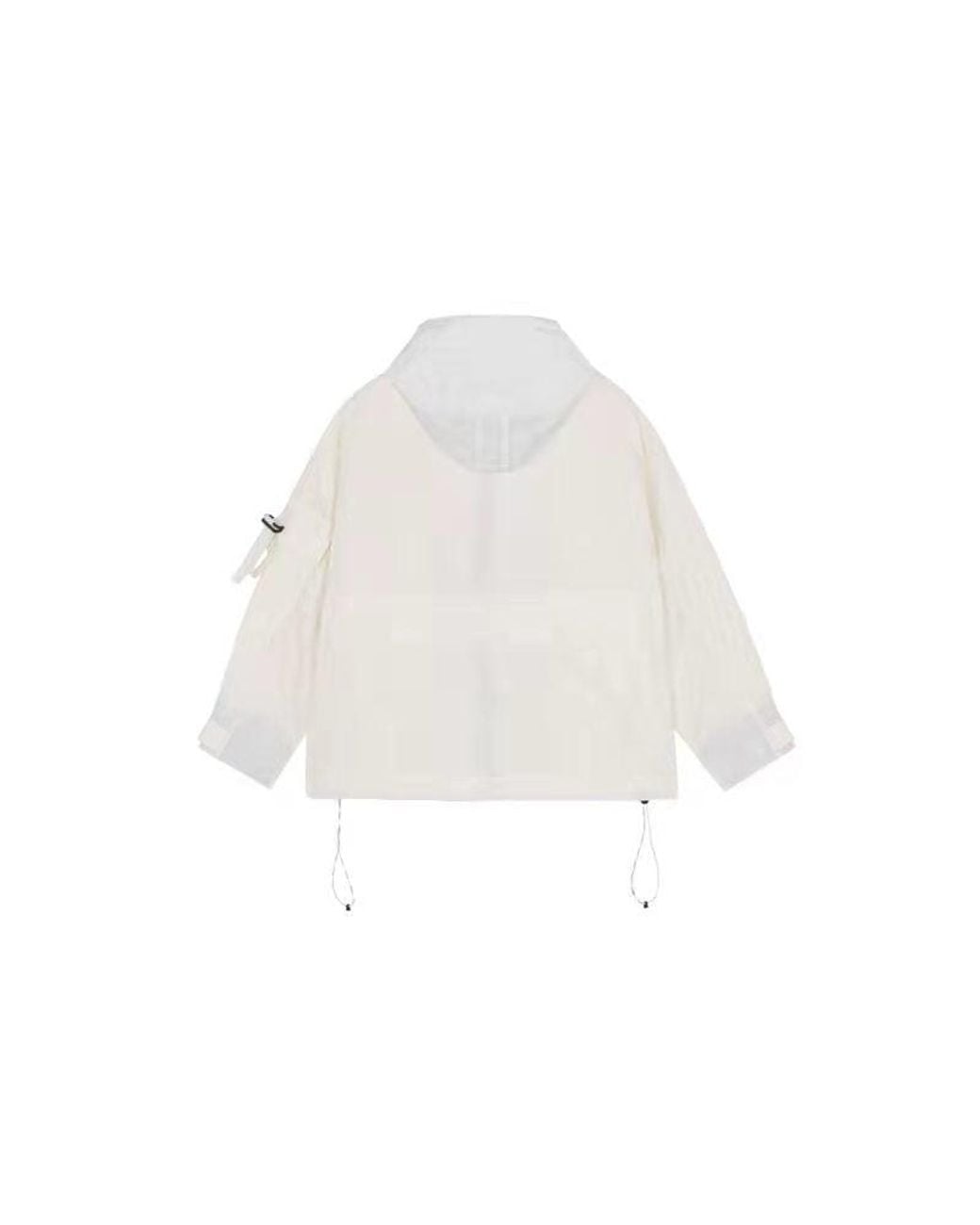 New Balance Gray (Wmns) Logo Printing Woven Sports Hooded Jacket Milky