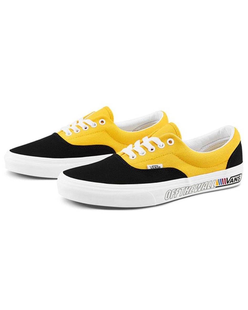 Vans Yellow Era Retro Casual Skate Shoes Splicing for men