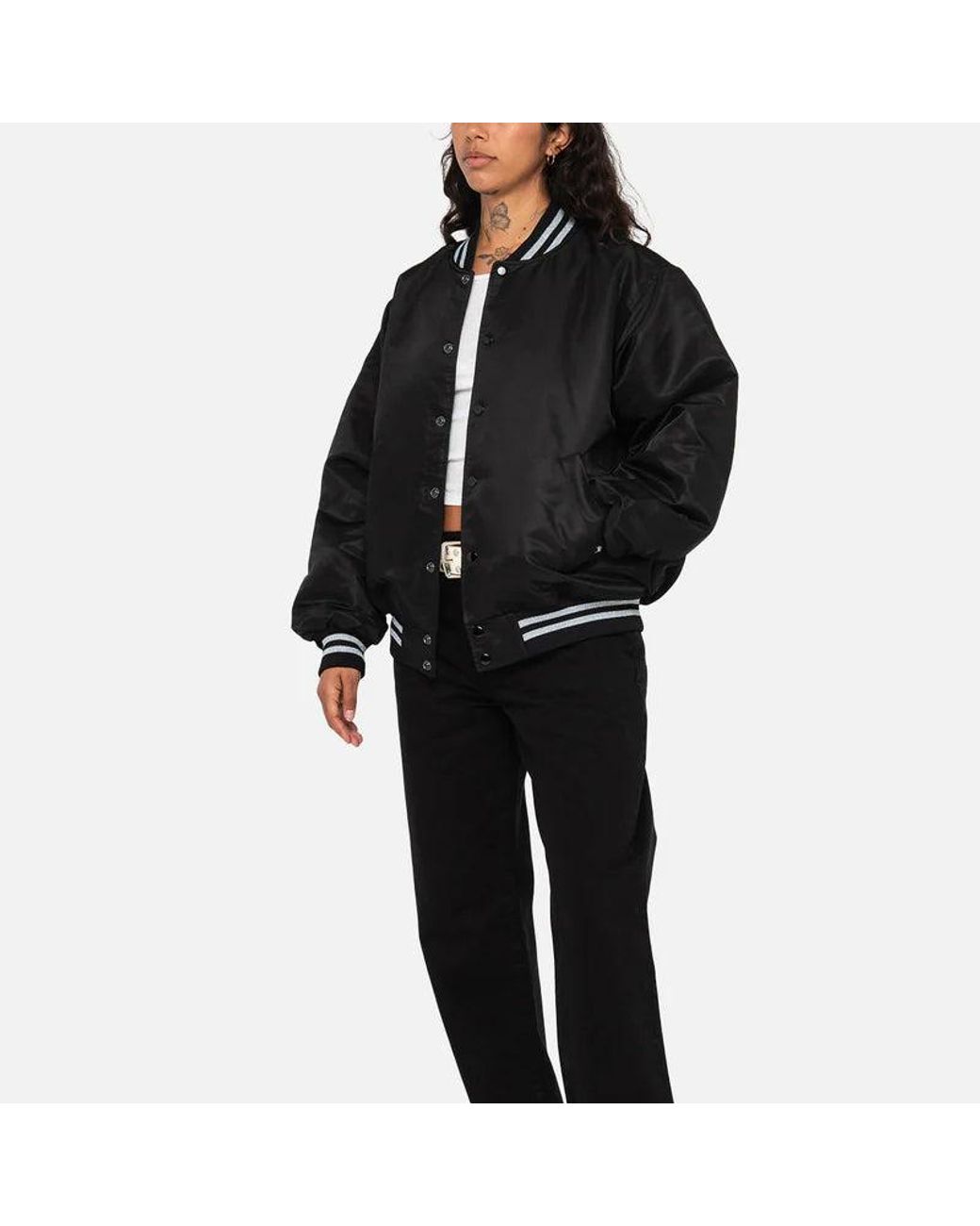 Stussy Black Sequins Satin Jacket for men
