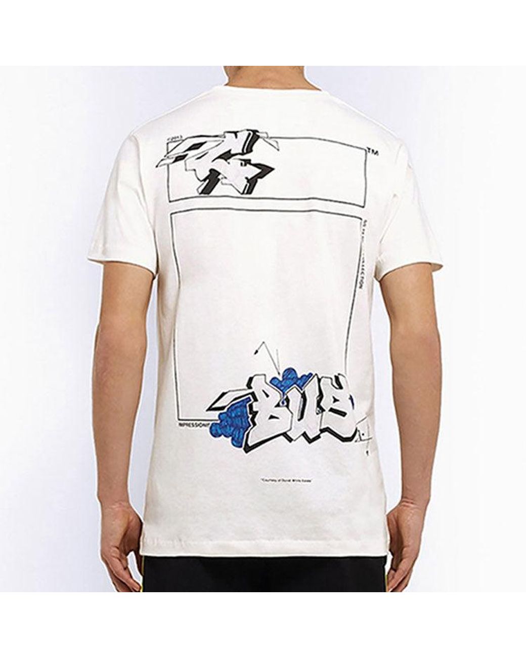 Off-White c/o Virgil Abloh White Graffiti Printing Short Sleeve for men