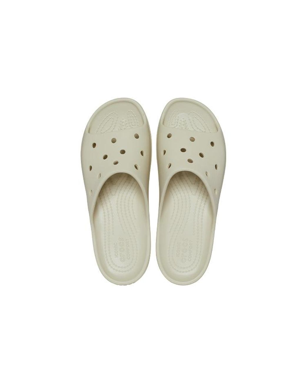 CROCSTM White (Wmns) Classic Platform Slide 'Bone'