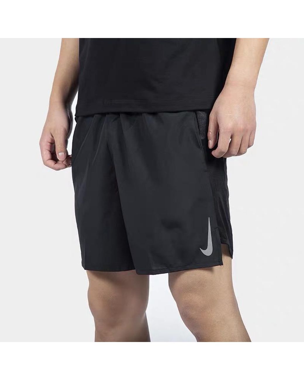 Nike Black Challenger Dri-Fit Non-Liner Running Quick-Dry Shorts for men