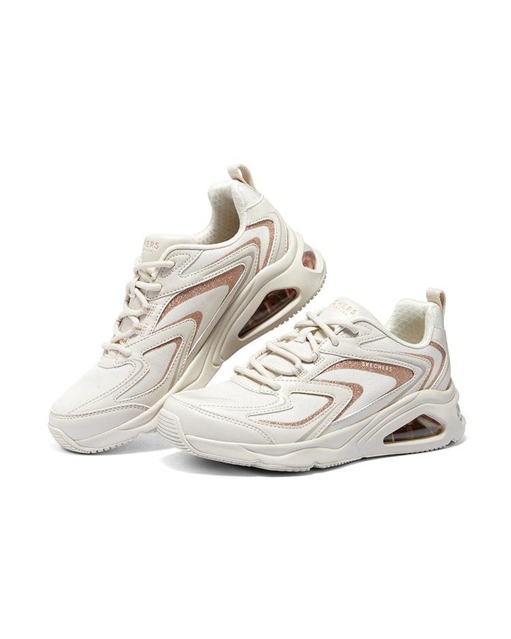 Skechers White (Wmns) Tres-Air 'Shimm Airy
