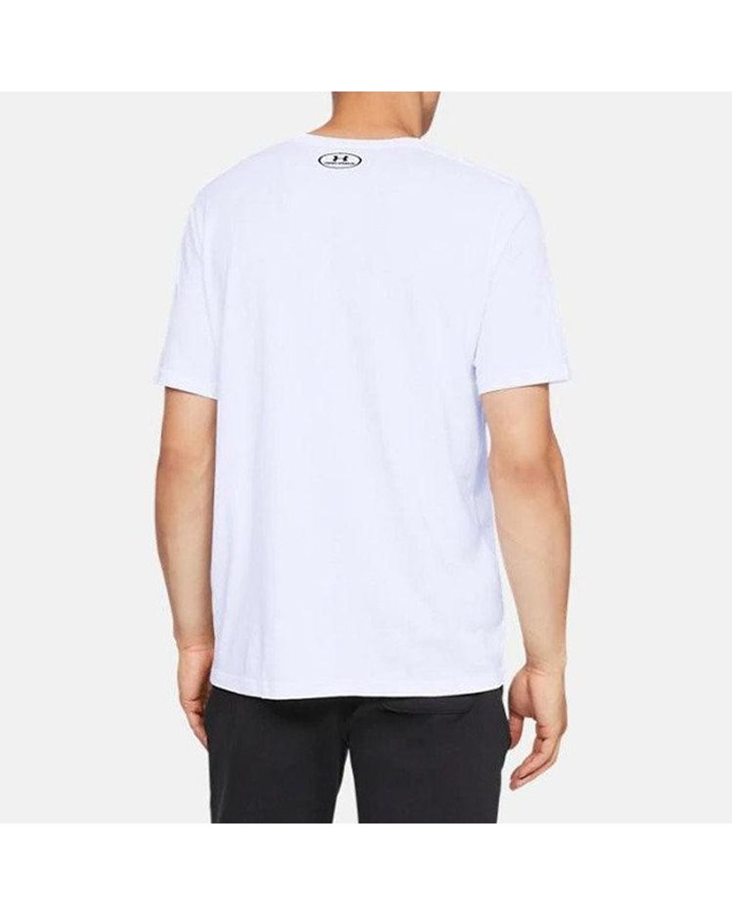 Under Armour White Ua Sportstyler Logo Training Sports Short Sleeve Couple Style for men