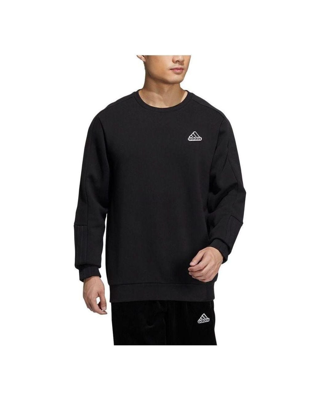 Adidas Black Sportswear Badge Crew Sweatshirt for men