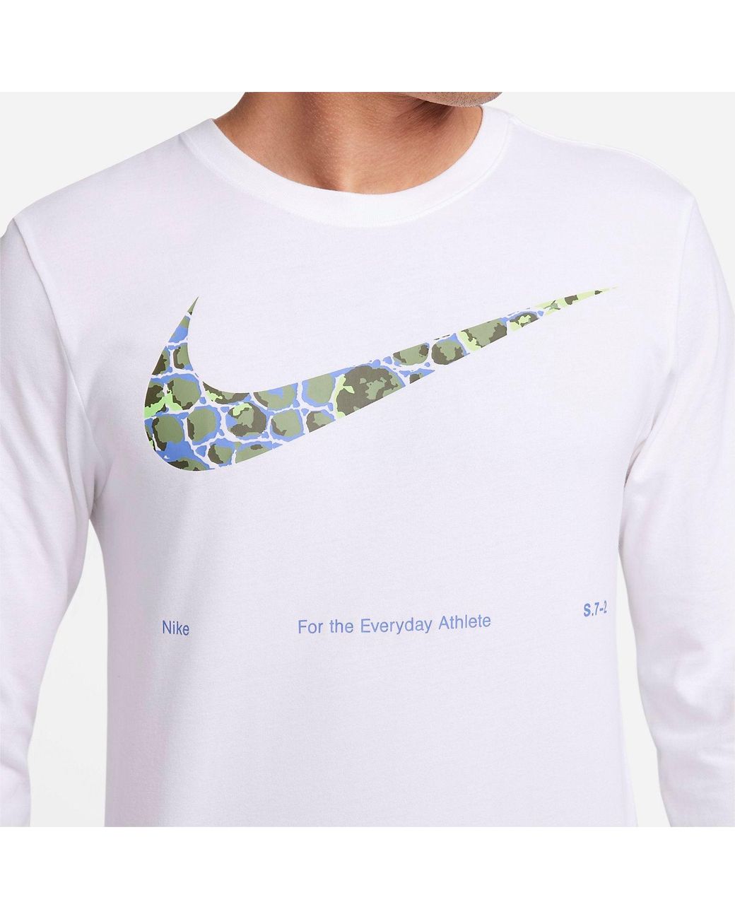 Nike White Dri-Fit Long Sleeve T-Shirt for men