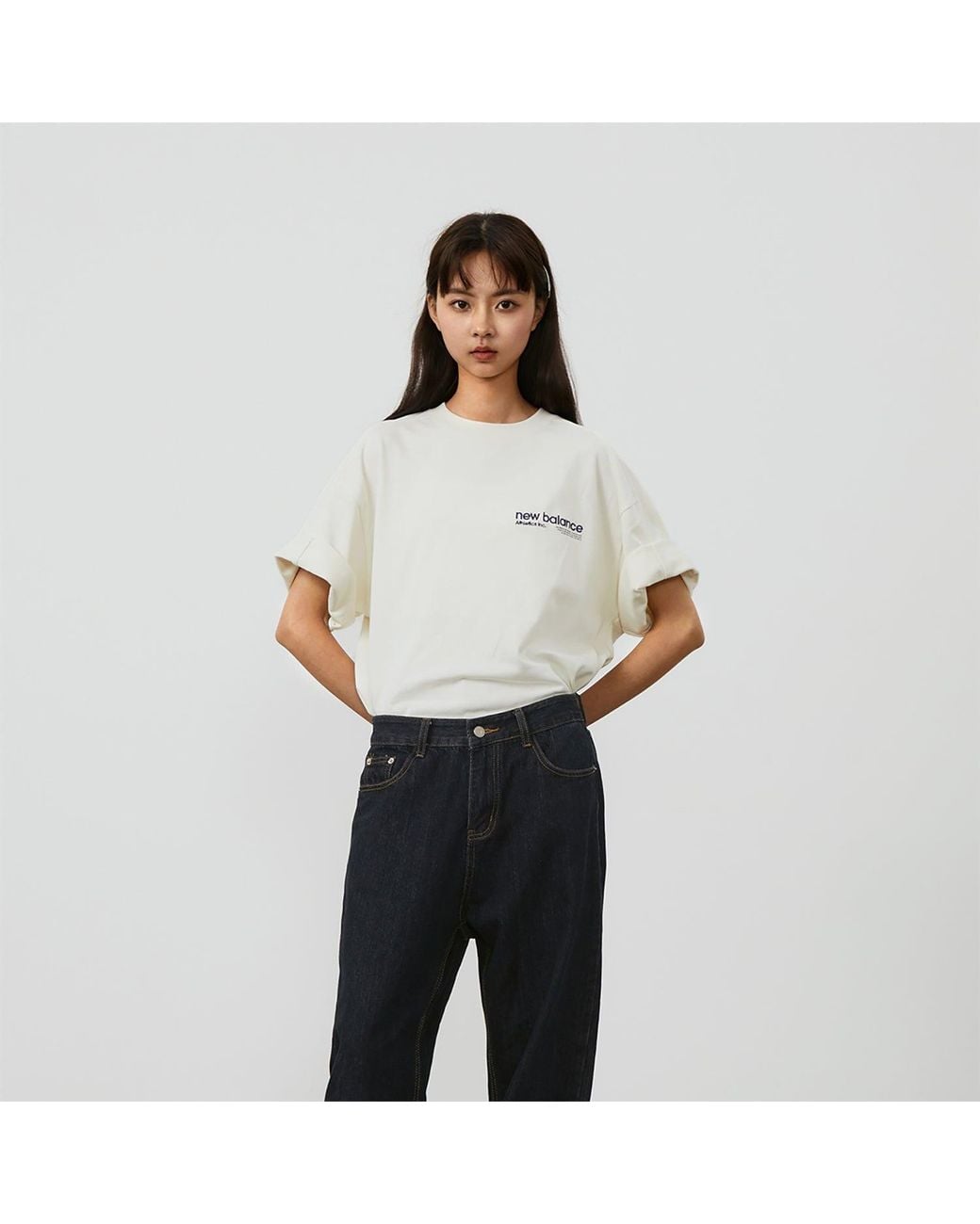 New Balance White Wordmark Logo T-Shirt