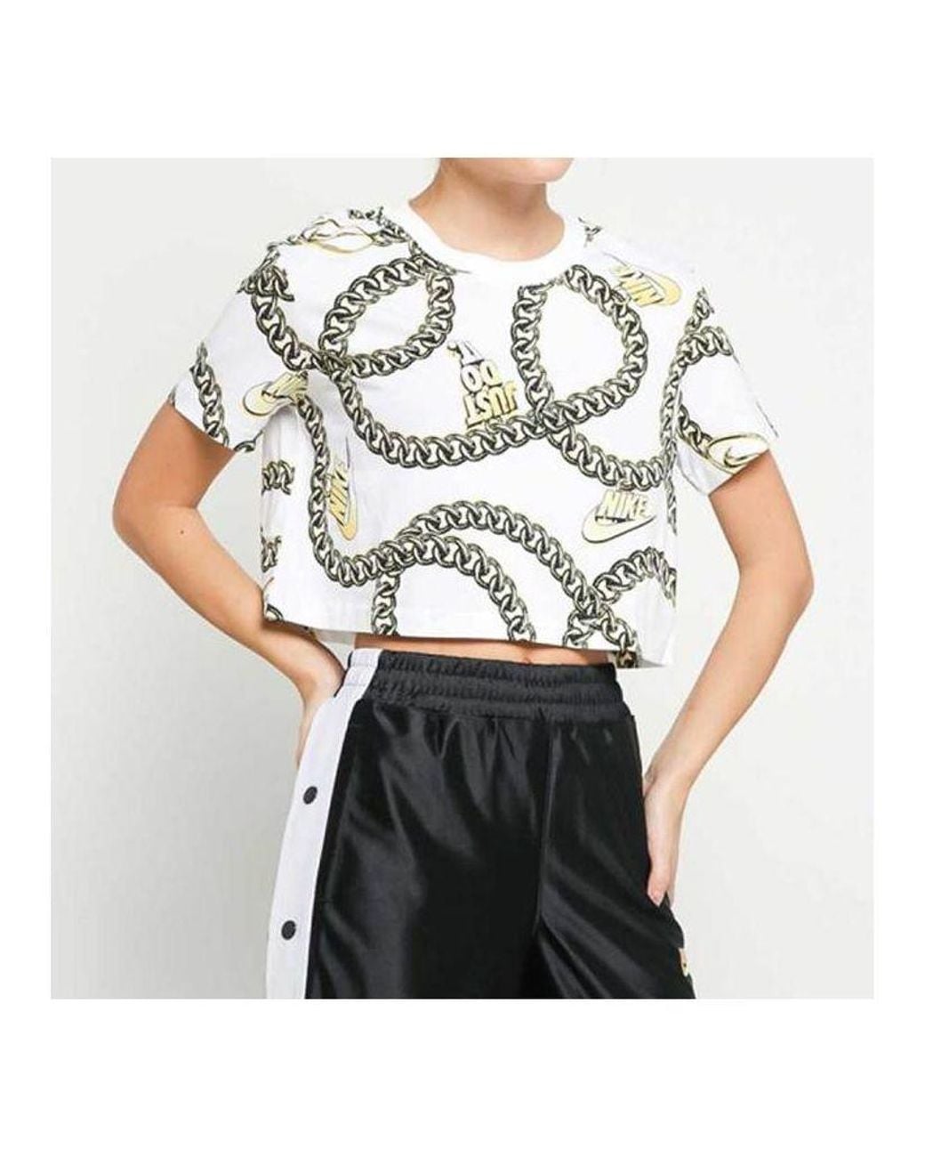 Nike Gray (Wmns) Large Printing Short Sleeve
