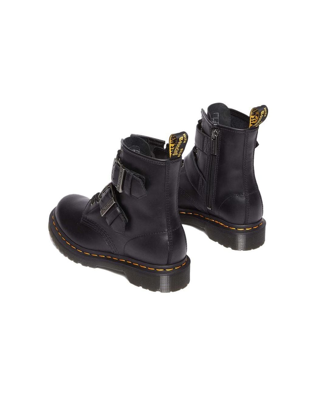Dr. Martens Black Dr.Martens 1460 Buckle Pull Up Leather Lace Up Boots