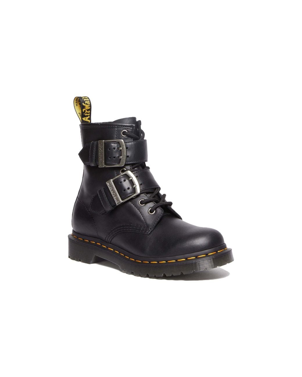 Dr. Martens Black Dr.Martens 1460 Buckle Pull Up Leather Lace Up Boots