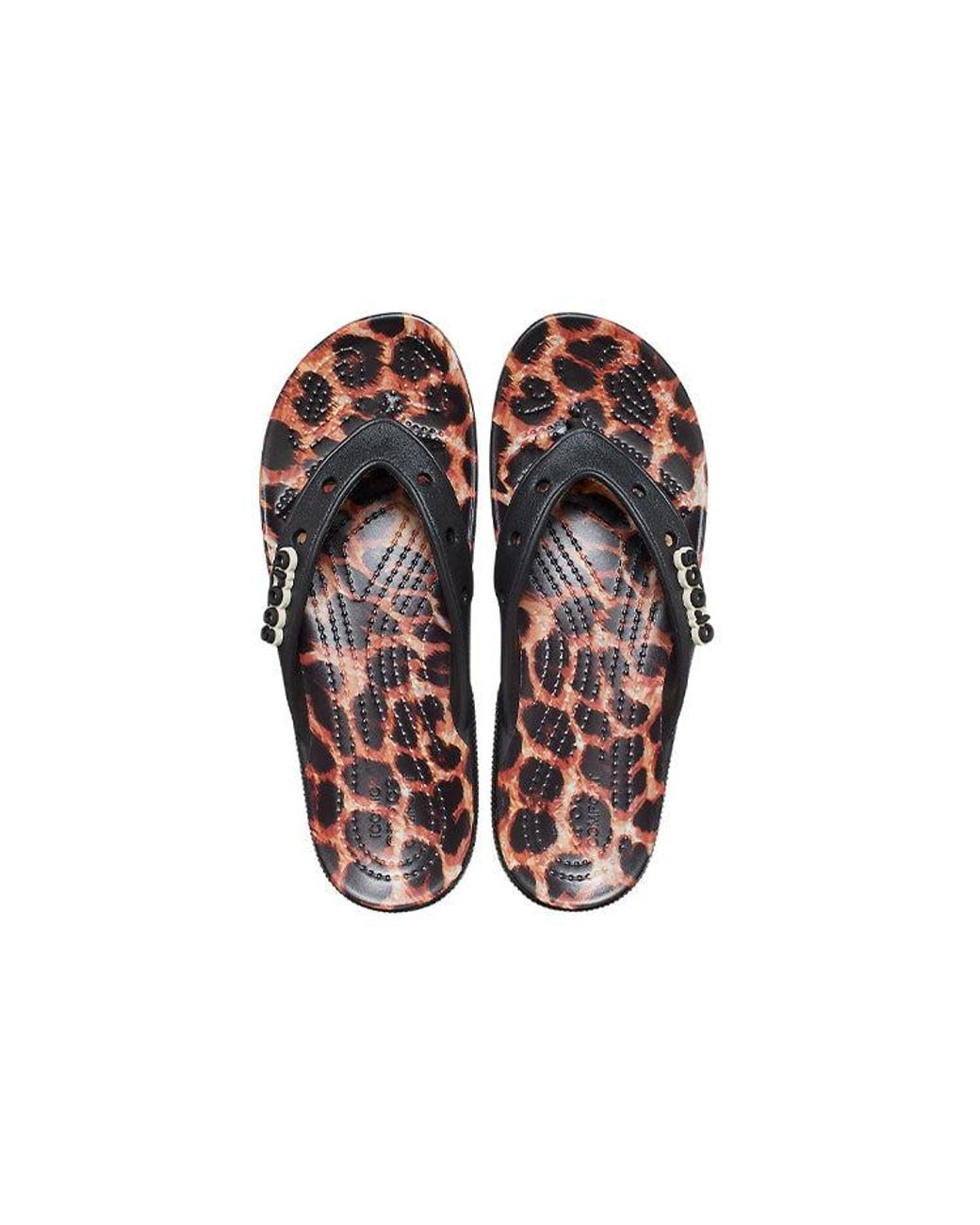 CROCSTM Blue Classic Animal Flip-Flops Leopard Print Leopard'