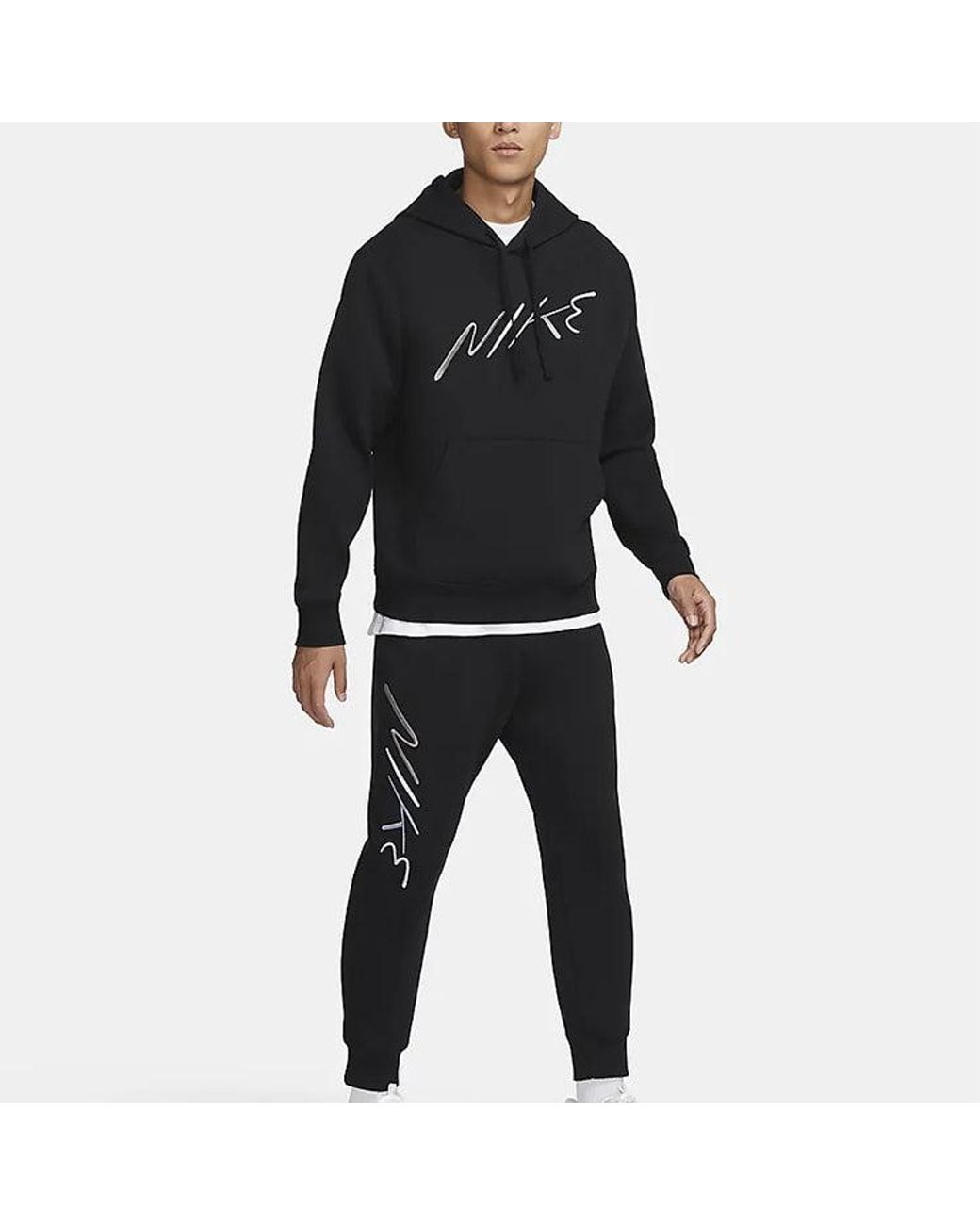 Nike Black Club Fleece Logo Hoodie for men