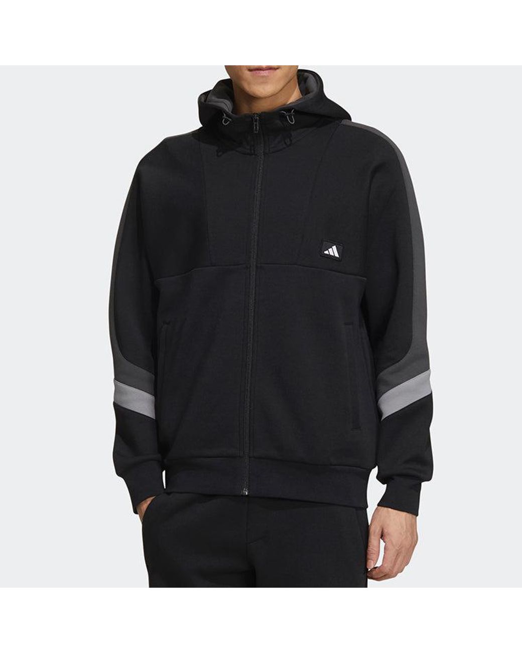Adidas Blue Colorblock Athleisure Casual Sports Hooded Jacket for men