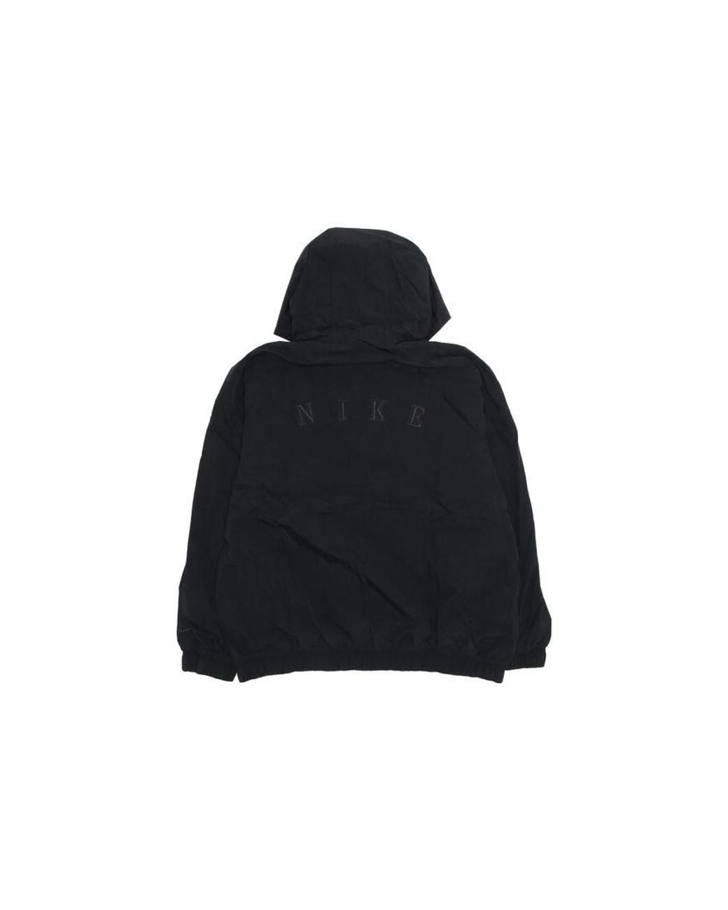 nike running overhead jacket with swoosh logo in black
