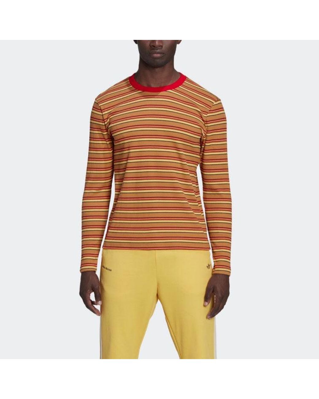 Adidas Brown X Wales Bonner Stripe Long Sleeves T-Shirt for men