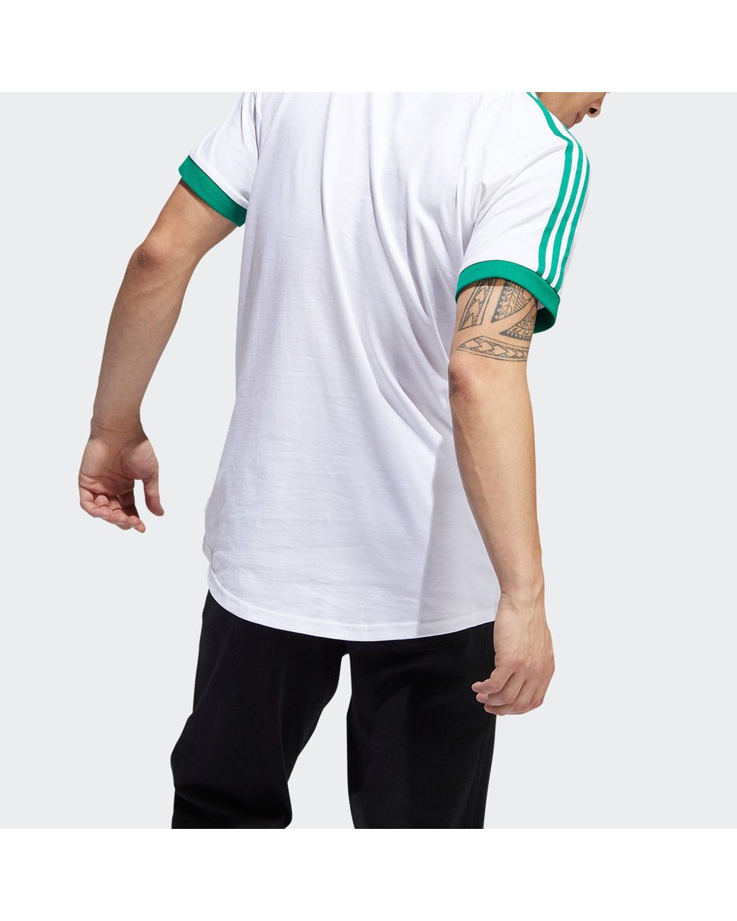 Adidas Blue Originals Printing Casual Sports Round Neck Short Sleeve for men