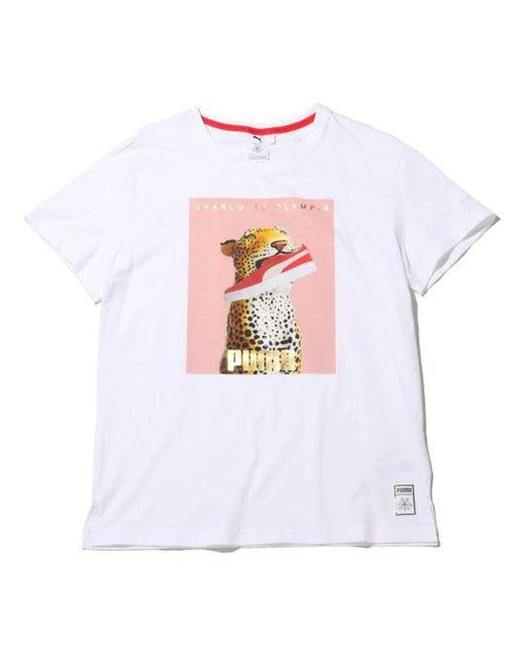 PUMA White (Wmns) X Charlotte Crossover Sp20 Logo Printing Round Neck Short Sleeve
