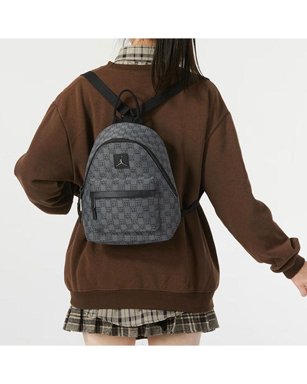 Nike Gray Monogram Mini Backpack