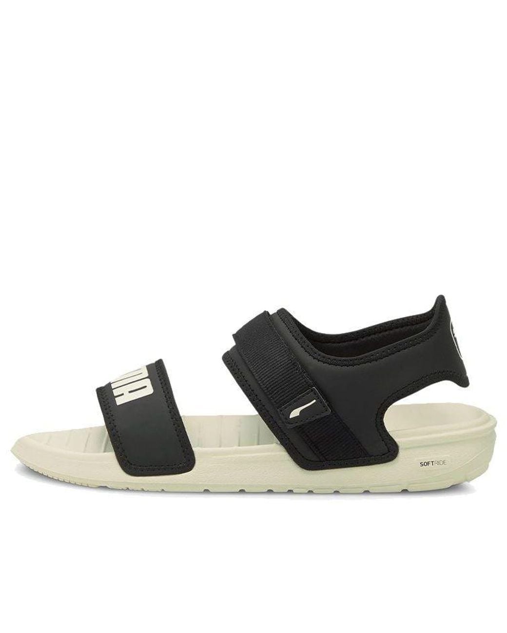 PUMA Black Softride Sandal Marshmallow' for men