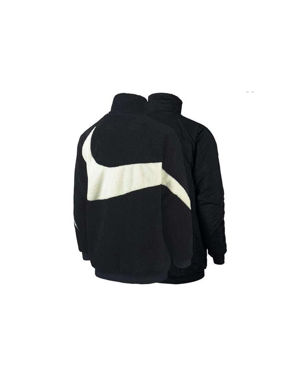 Nike Black Big Swoosh Reversible Boa Jacket Asia Sizing for men