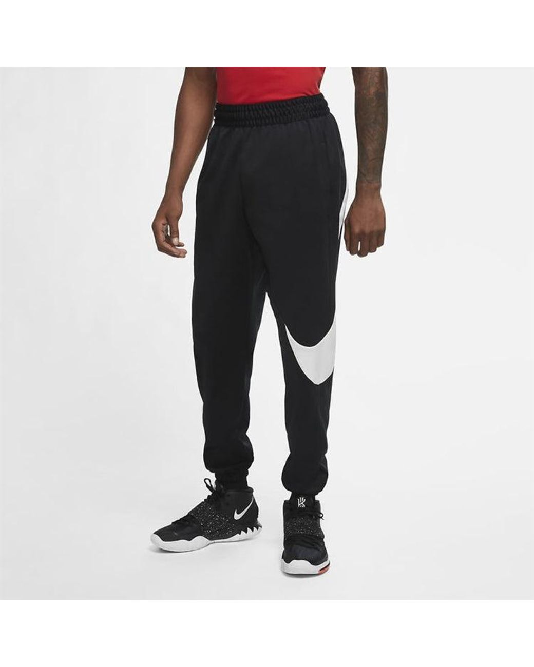Nike Black Fleeced Big Hook Casual Ankle Banded Pants for men