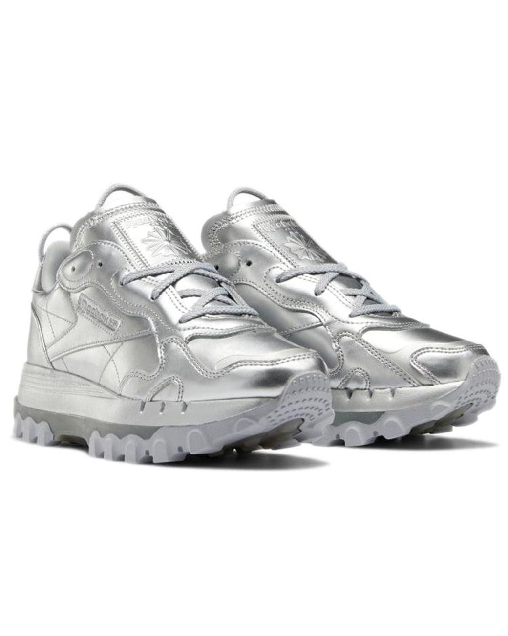 Reebok Gray (Wmns) Cardi B X Classic Leather Metallic Pewter'