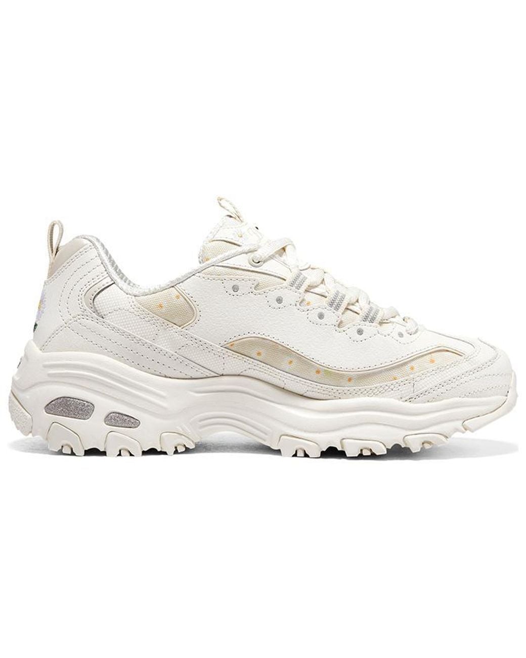 Skechers White (Wmns) D'Lites 1.0 Sneakers