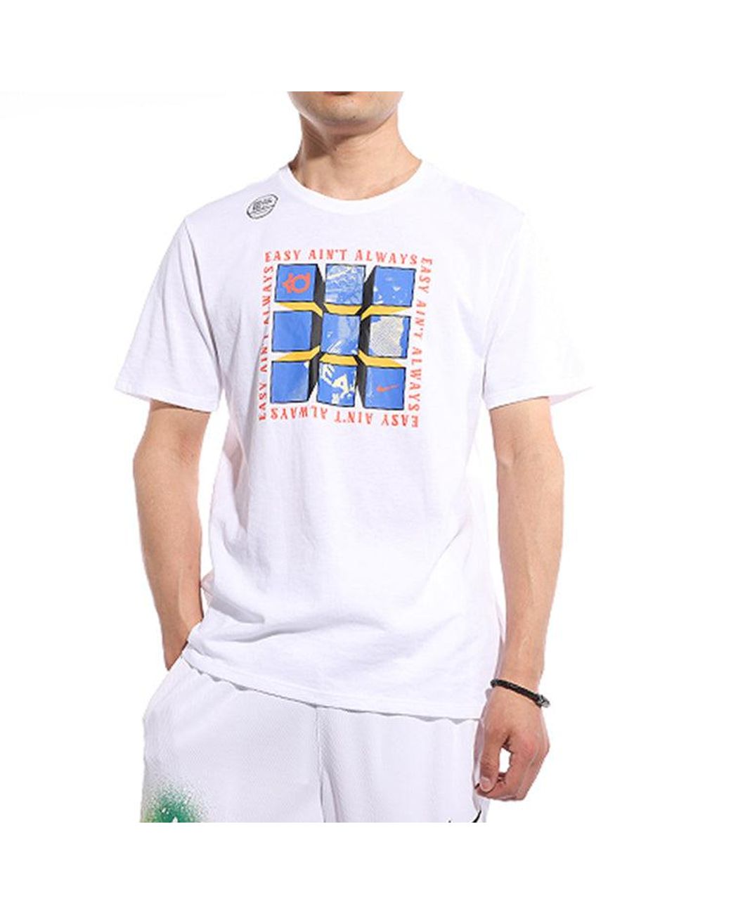 Nike Blue Dri-Fit Kd Durant Printing Quick Dry Short Sleeve for men