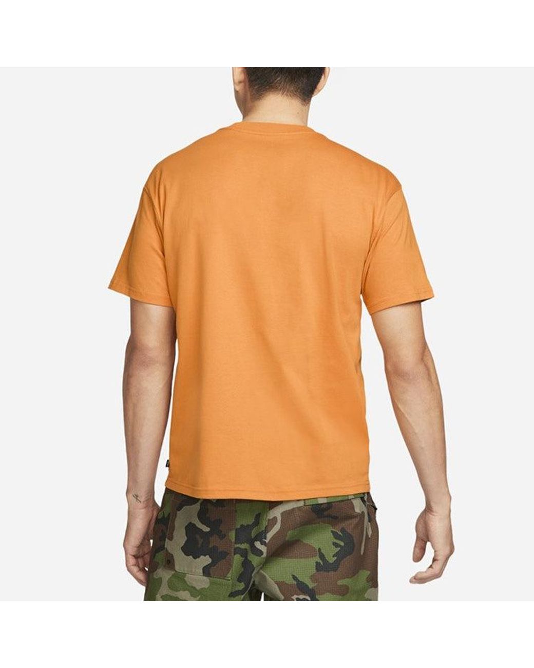 Nike Yellow Sb Cactus Printing Skateboard Round Neck Short Sleeve T-Shirt for men