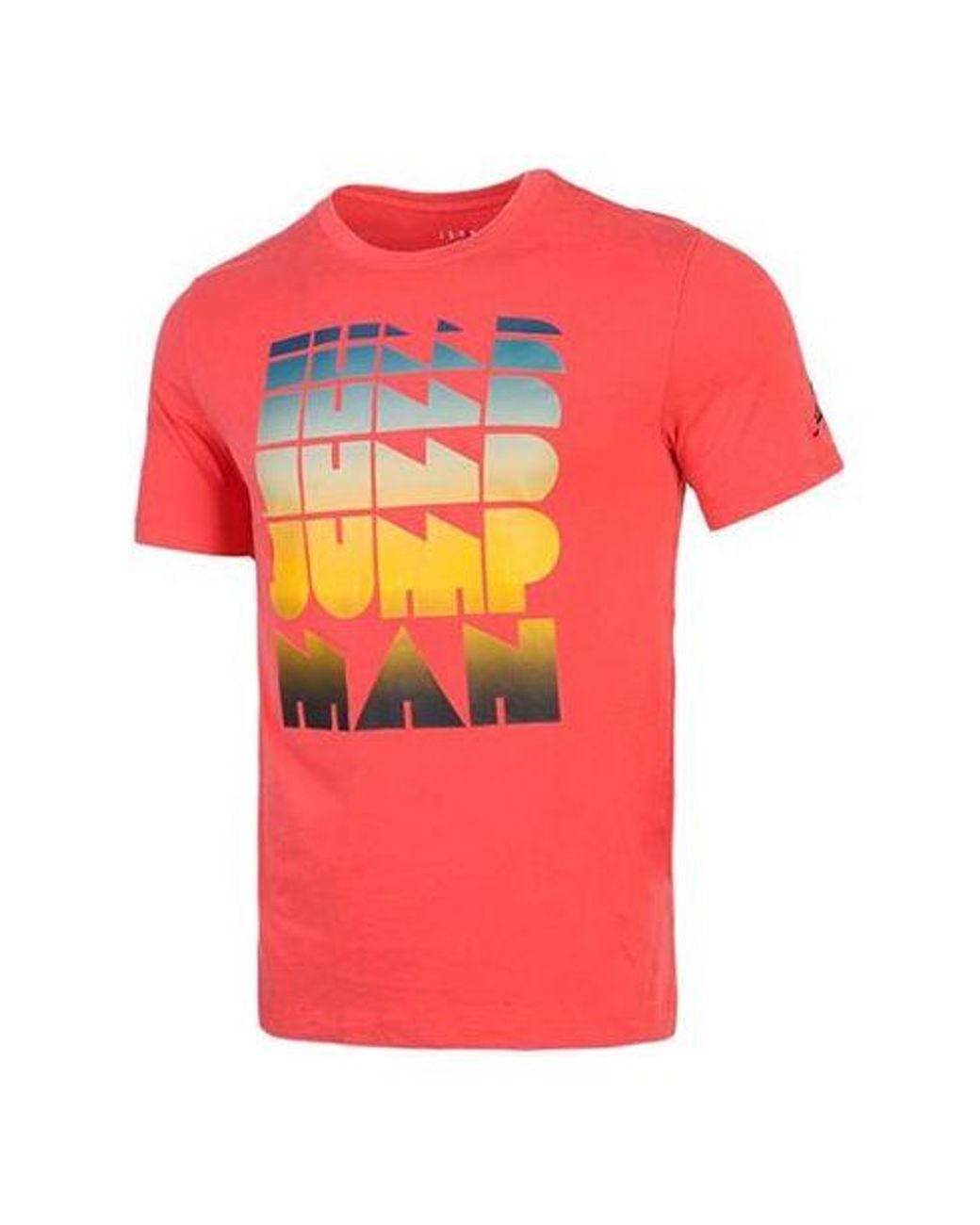 Nike Pink Gradient Multi-Color Alphabet Washed Round Neck Short Sleeve for men