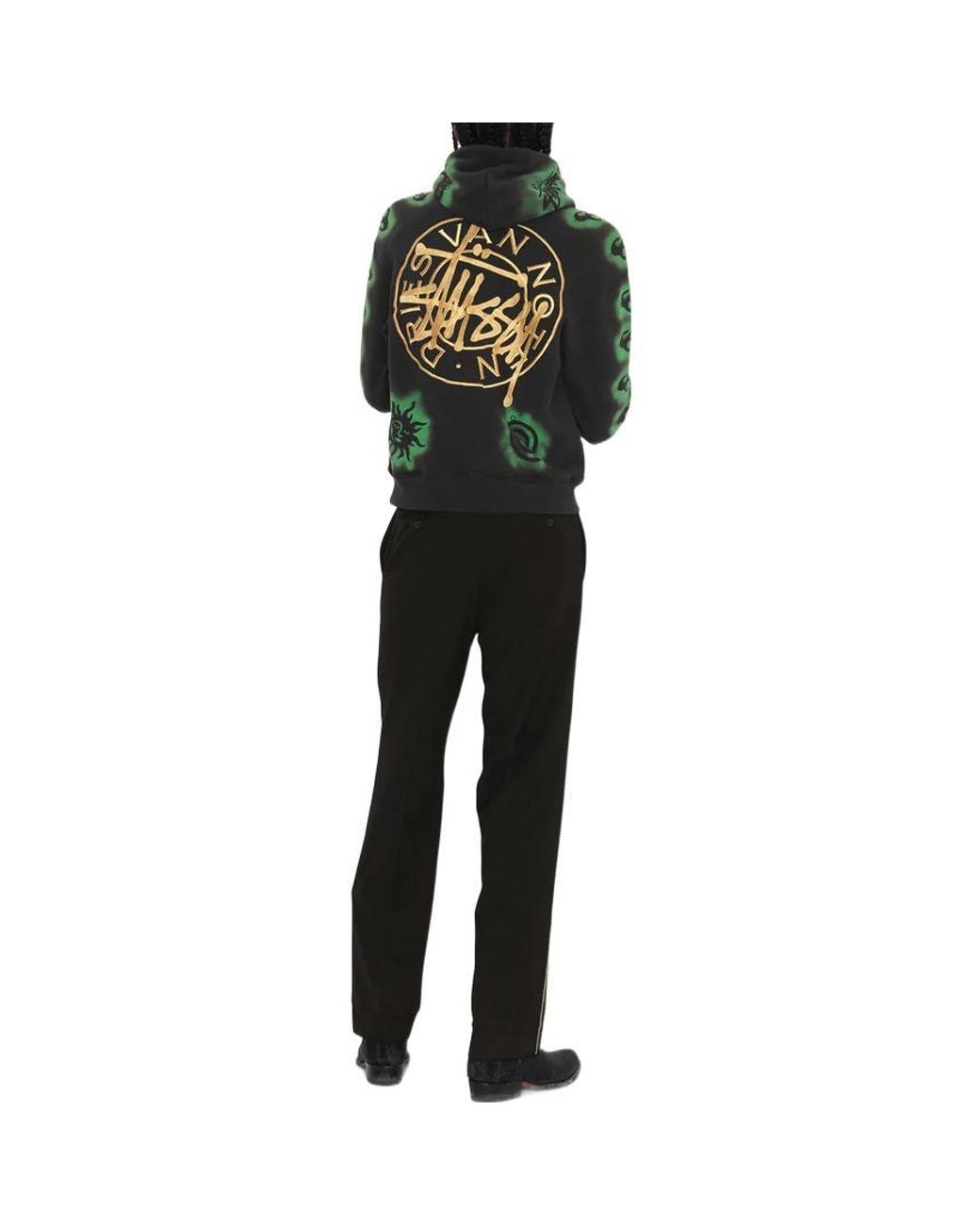 Stussy Green X Dries Van Noten Embroidered Hoodie for men