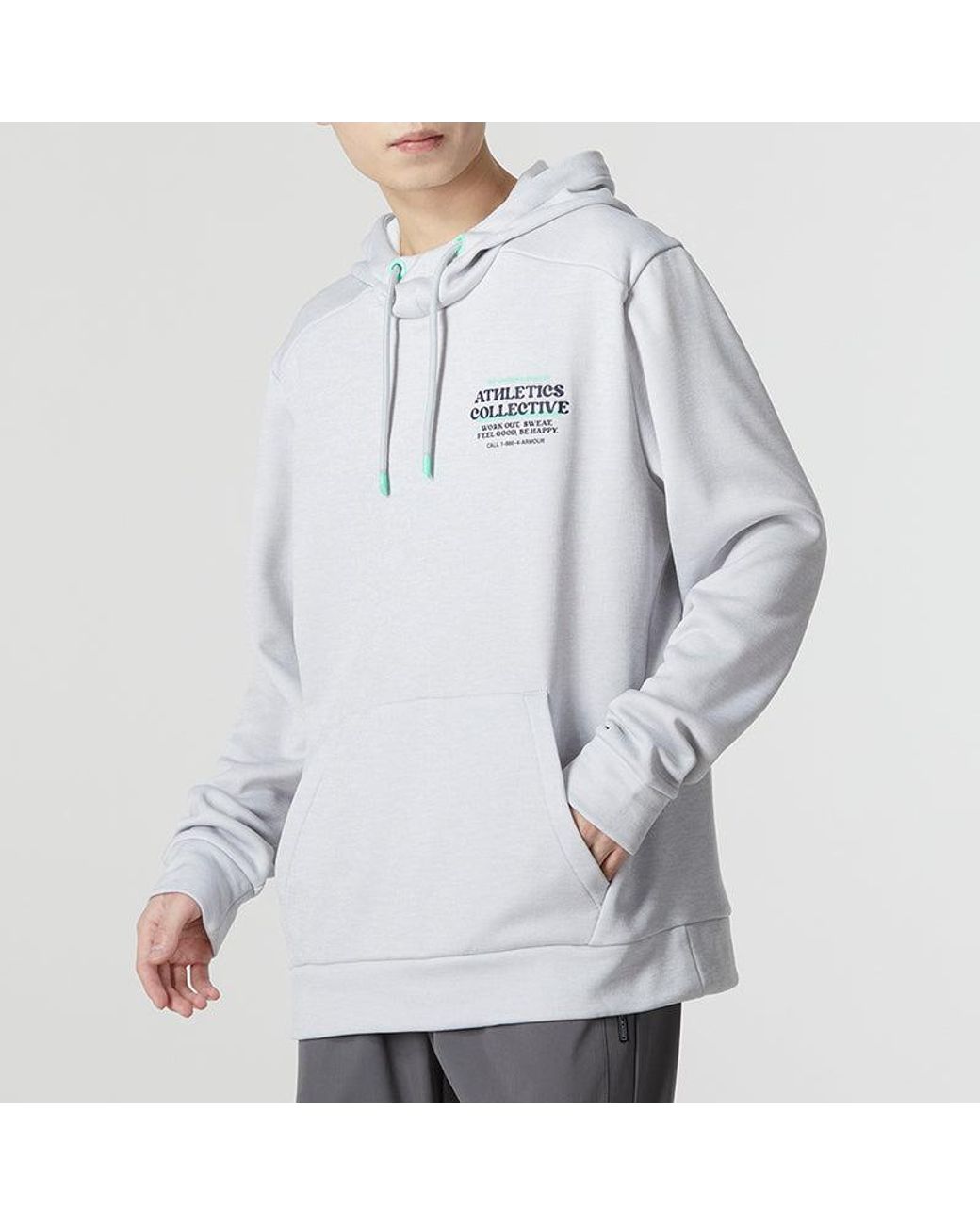 Under Armour Blue Fleece Hoodie 'Light' for men