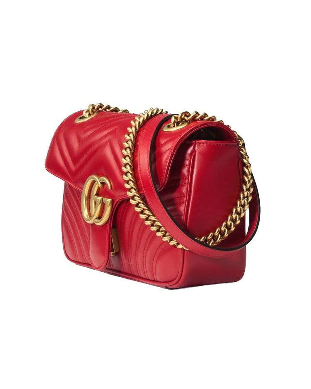 Gucci Red (Wmns) Gg Marmont Small Matelasse Shoulder Bag