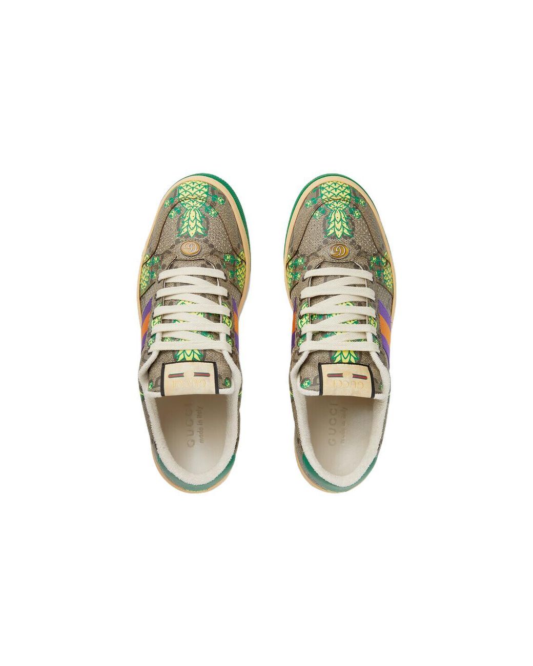 Gucci Green Gg Tropical Patterns Sneakers Multi'