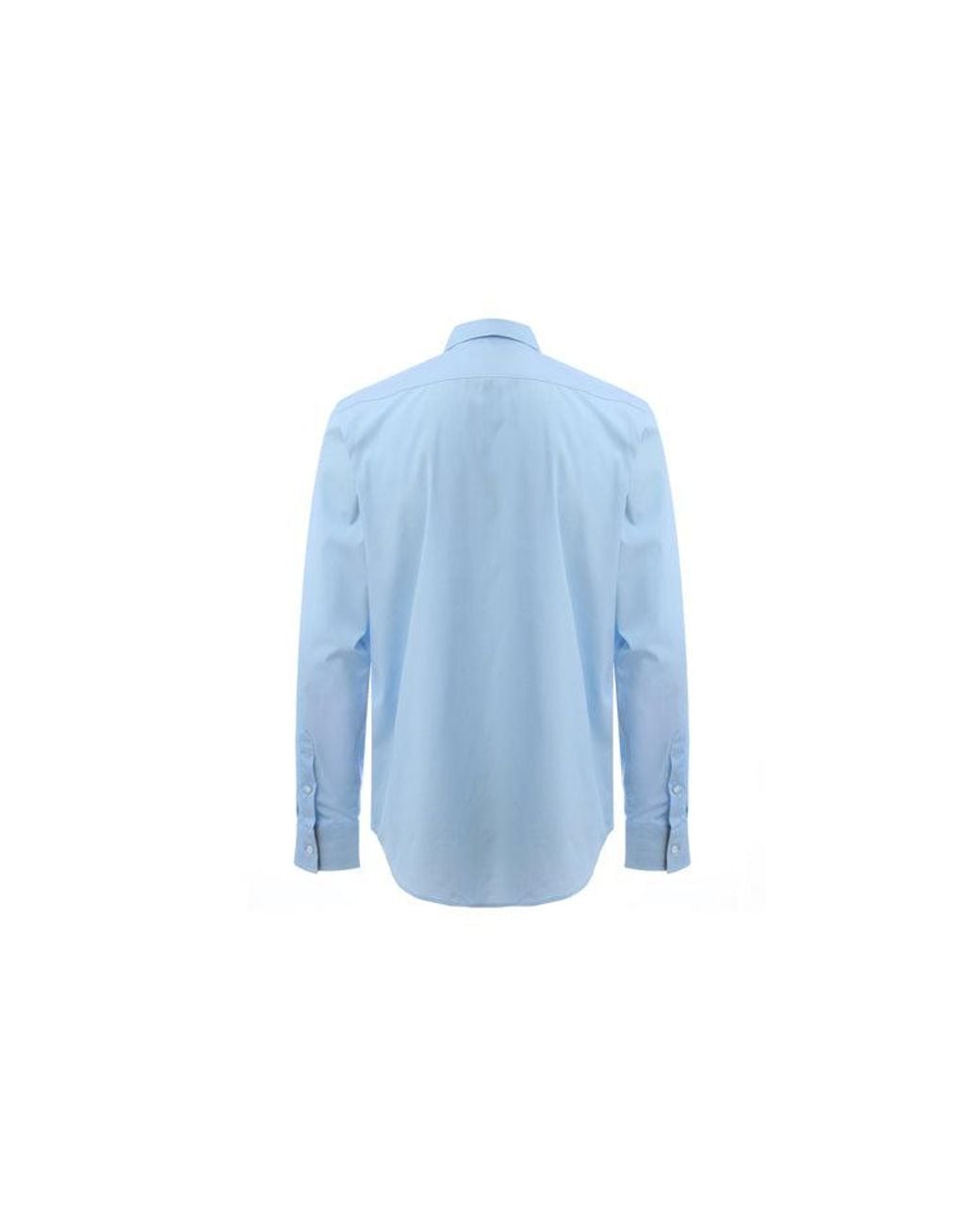 Burberry Blue Cotton Classic Long Sleeves Shirt for men
