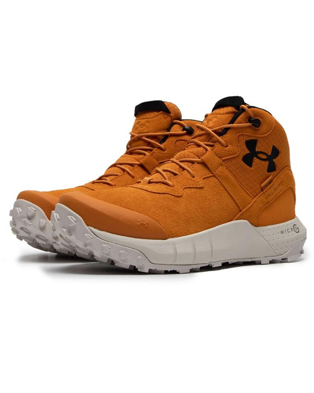 Under Armour Brown Ua Micro G Valsetz Trek Mid Leather Waterproof Tactical Boots 'Honey' for men