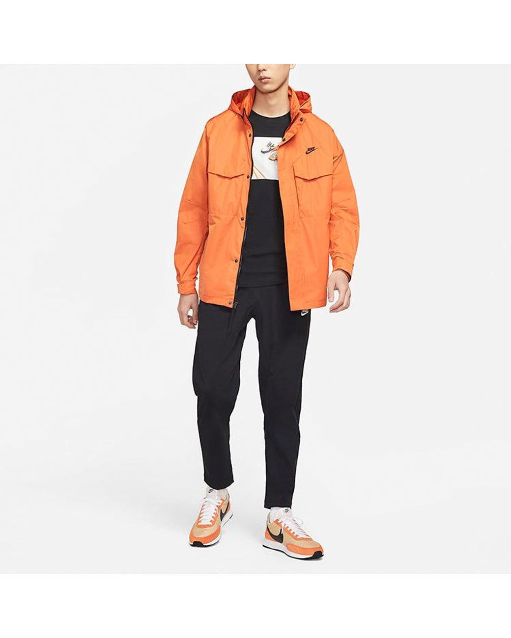 Nike Orange Premium Essentials M65 Unlined Logo Jacket for men
