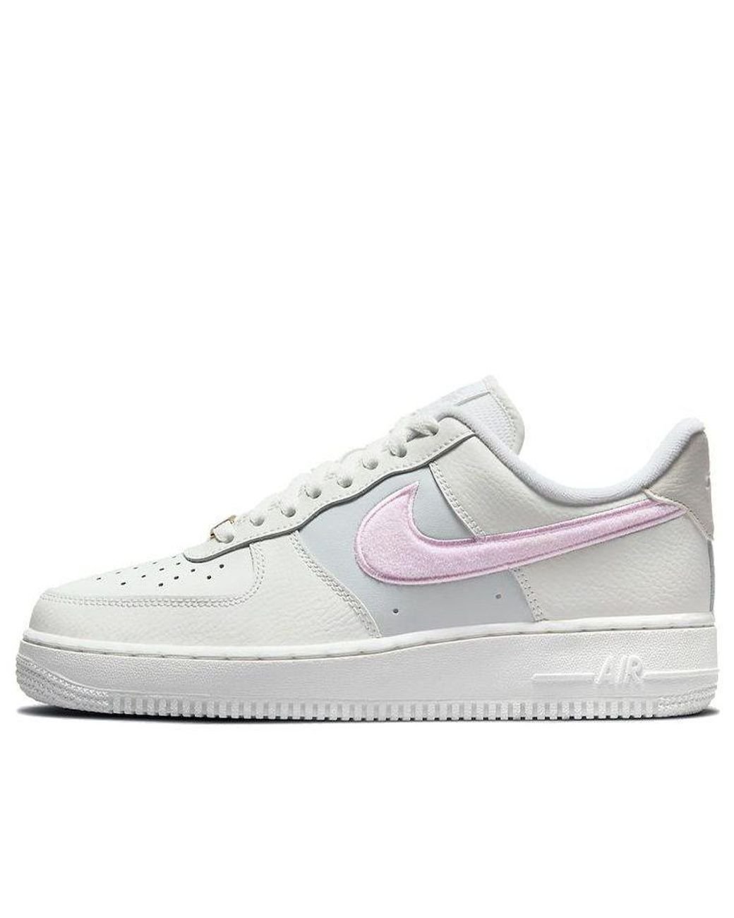 Nike Air Force 1 Low Chenille Swoosh White/pink | Lyst