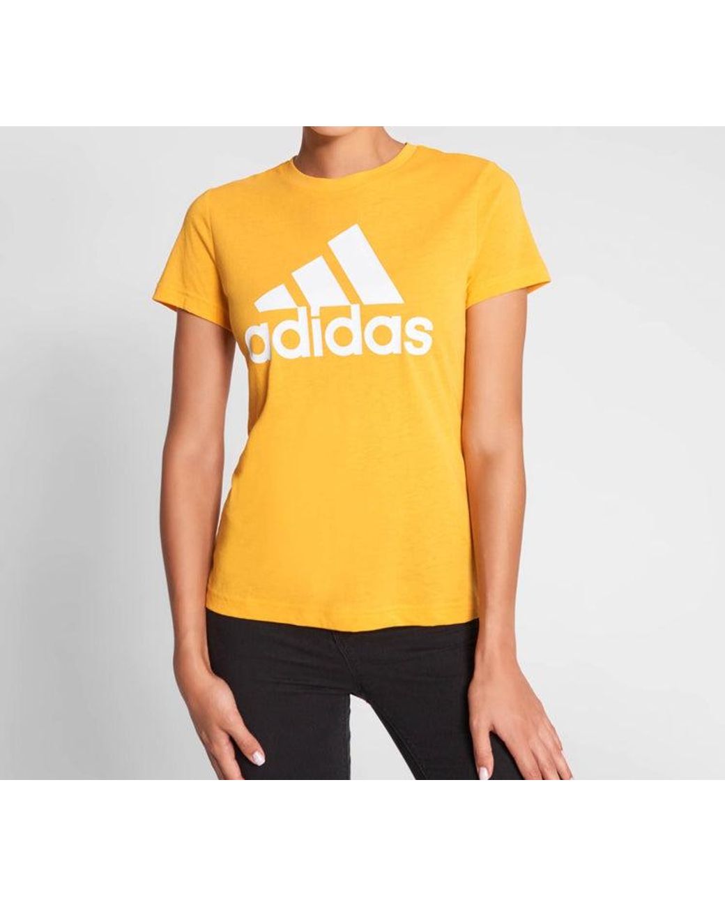 Adidas Yellow (Wmns) Sports Round Neck Short Sleeve