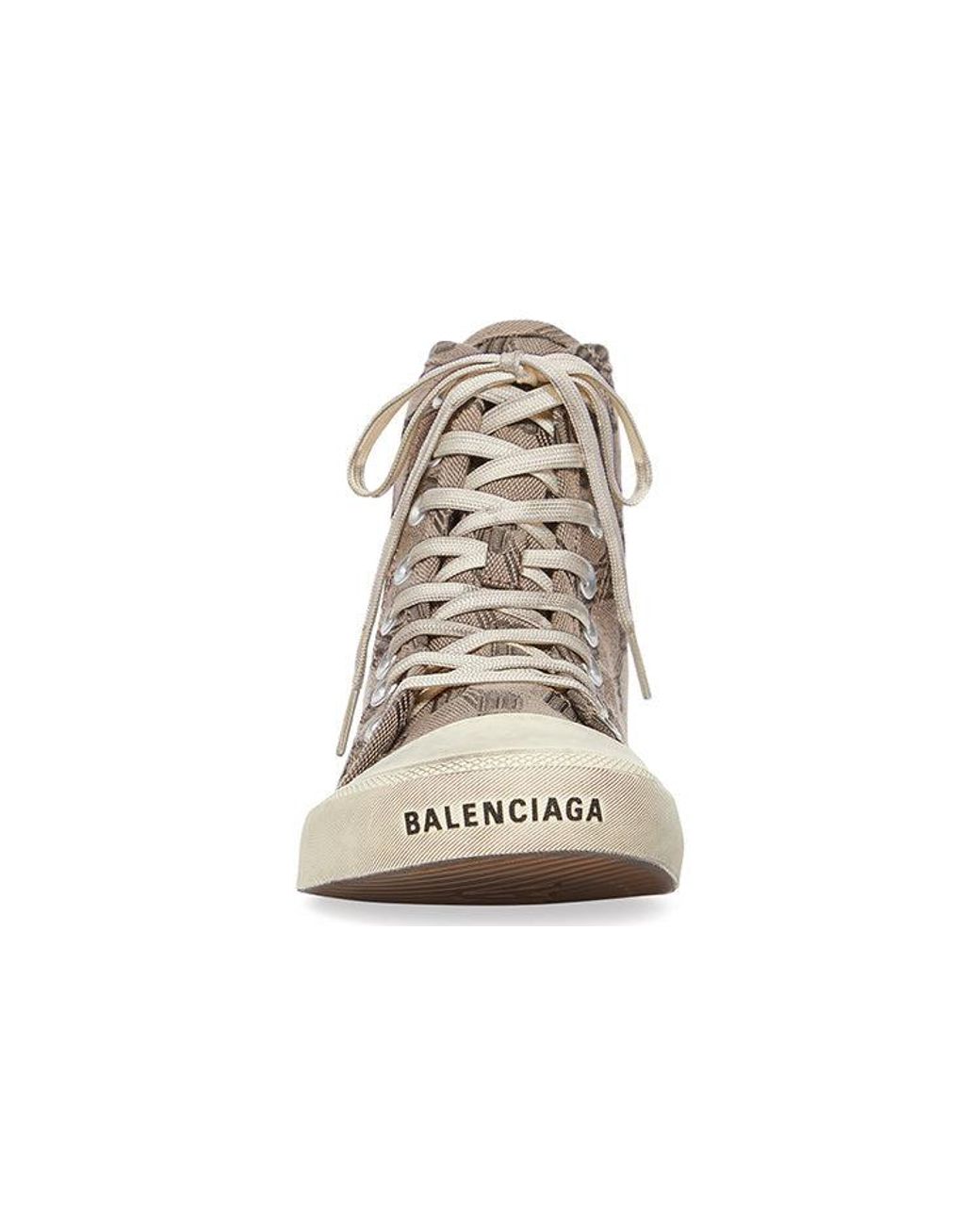 Balenciaga Brown (Wmns) Paris High Top Sneakers Bb Monogram Cotton And Rubber'