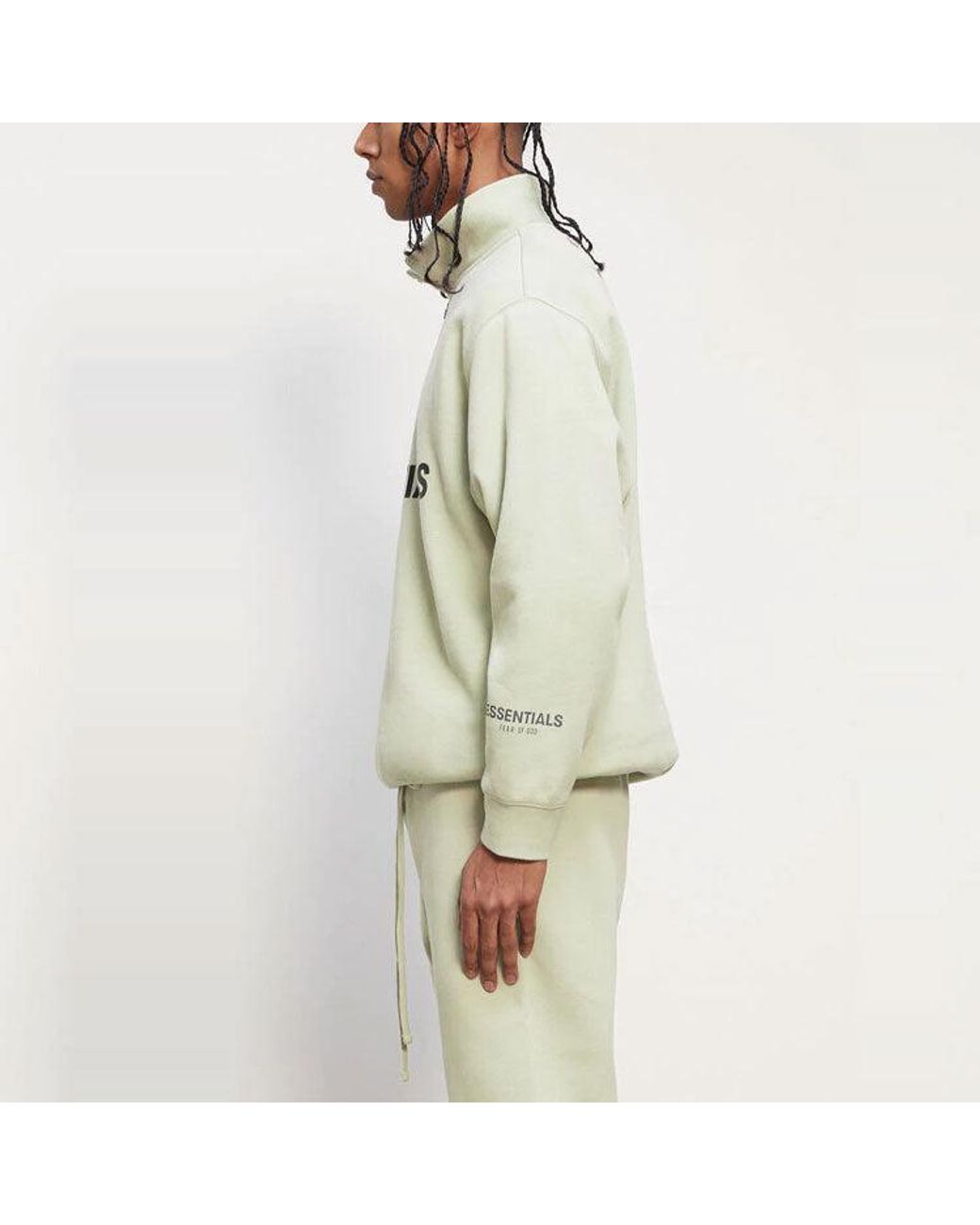 Fear Of God White Fw20 Half Zip Sweatshirt 'Sage' for men